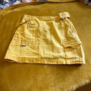 forever 21 yellow buckle skirt size small